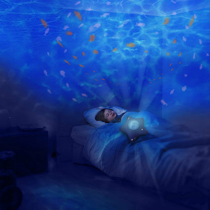 PABOBO Spokojny Ocean PROJEKTOR z melodią "O. projektor nocny z morskimi światłami dla dzieci