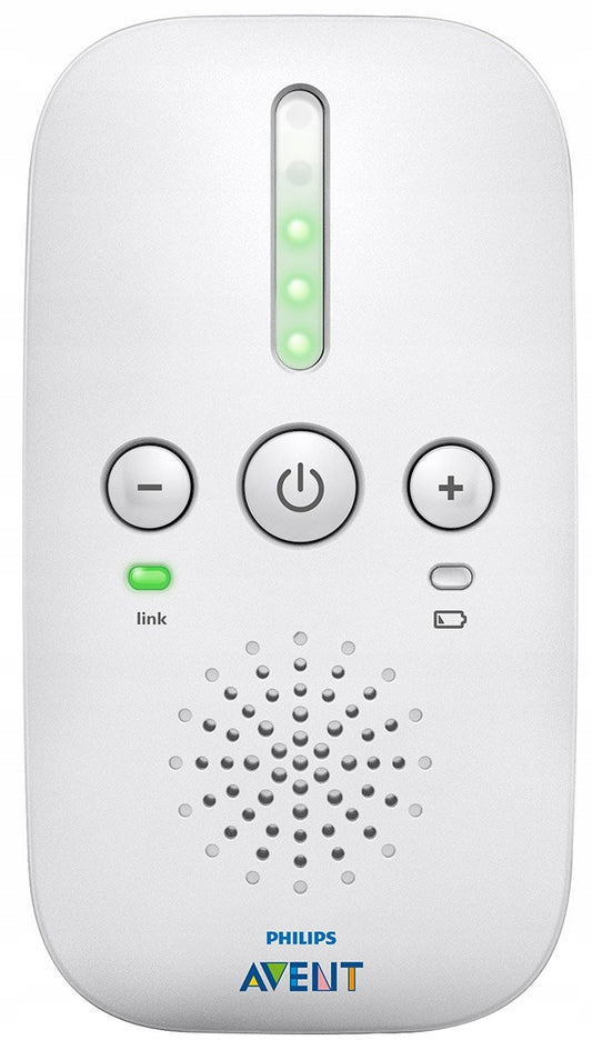 PHILIPS AVENT SCD503 niania elektroniczna DECT, biało-niebieska jednostka rodzica z regulacją głośności