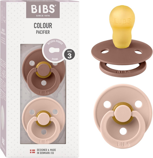 BIBS COLOUR chupetes calmantes 2 unidades caucho natural 18 meses+
