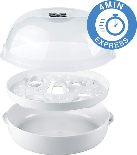 TIGEX Esterilizador exprés para microondas de 5 biberones y accesorios en 4 minutos
