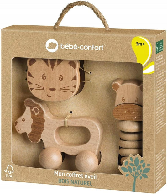 BEBE CONFORT set de juguetes de madera con sonajeros 3 m+