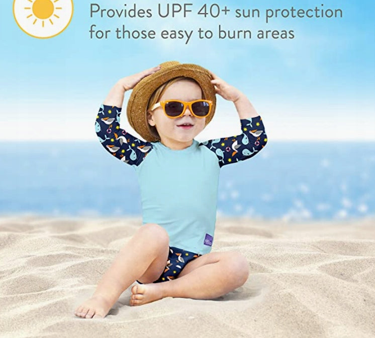 BAMBINO MIO koszulka do pływania 6-12 msc UPF 40+ dla niemowląt, ochrona na basen i plażę