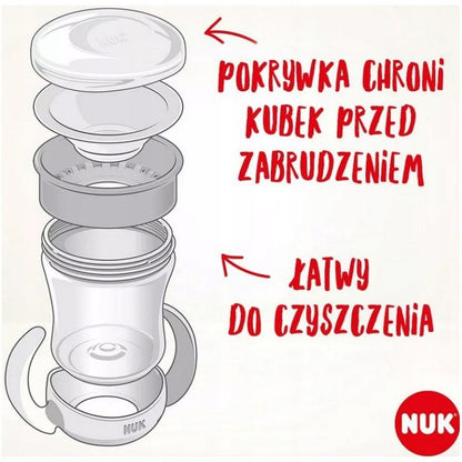 NUK Mini Magic Cup KUBEK NIEKAPEK 160 ml z pokrywką chroniącą przed zabrudzeniem i łatwą do czyszczenia