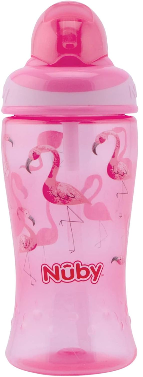 NUBY Vaso Flip-it antiderrames con pajita 12 m+ 360 ml