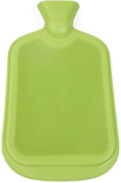 GRUNSPECHT bolsa de agua caliente de caucho natural 2 litros con funda de algodón 20 x 33 cm