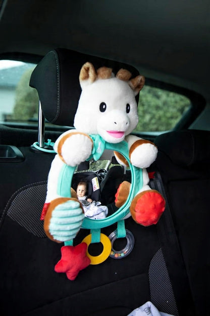 espejo multifuncional para cuna, cochecito y silla de coche JIRAFA SOPHIE