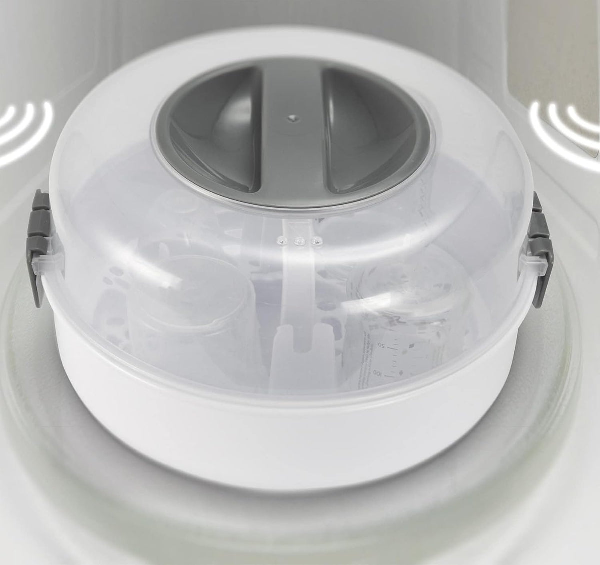 ALECTO BW-04 esterilizador de microondas para 4 biberones con pinzas y medidor