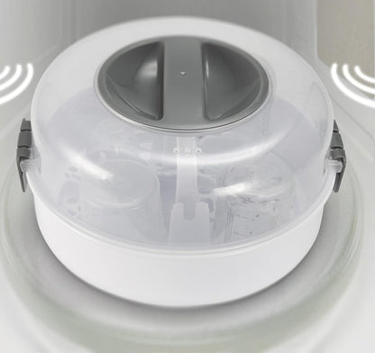 ALECTO BW-04 esterilizador de microondas para 4 biberones con pinzas y medidor