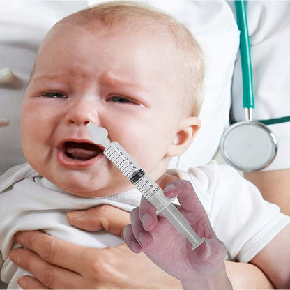 BABY AGE irygator strzykawki do nosa 2 sztuki 10ml dla niemowląt, silikonowa końcówka, bezpieczne czyszczenie nosa