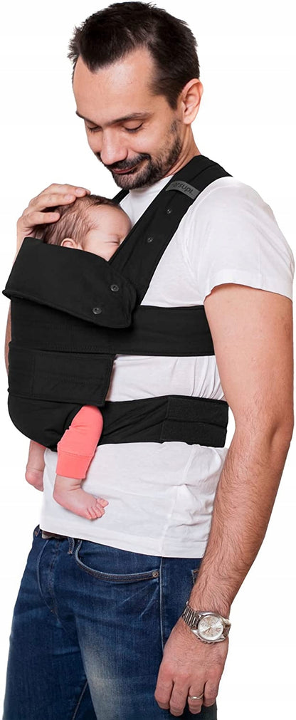 MARSUPI 2.0 nosidełko ergonomiczne L 3,5 - 15 kg, czarne nosidło miękkie dla dziecka