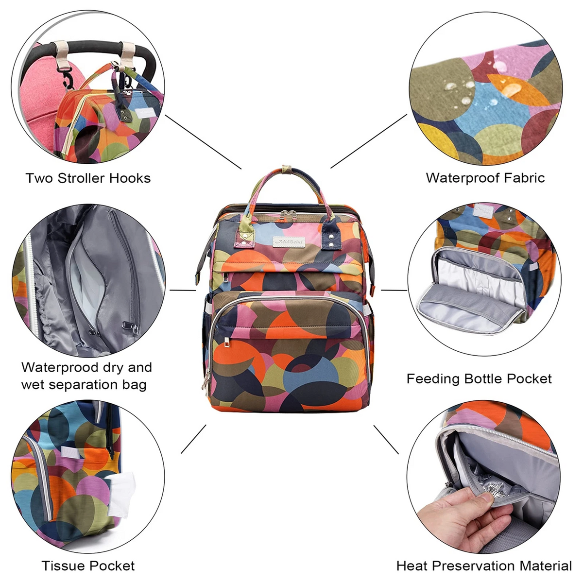 Mochila para carrito con accesorios y cuna de viaje para bebés