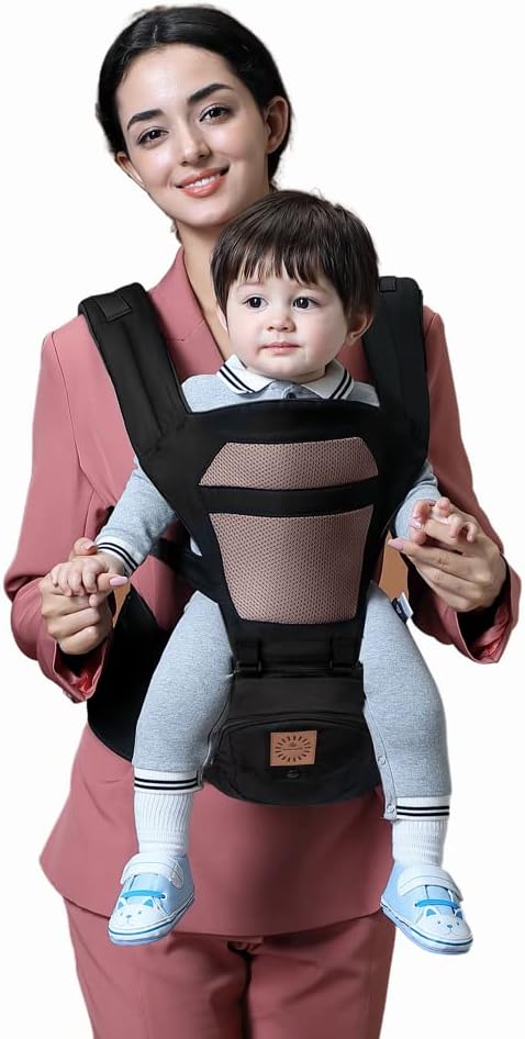 KRONEWERK portabebés ergonómico con cinturón lumbar 6 en 1 para bebés