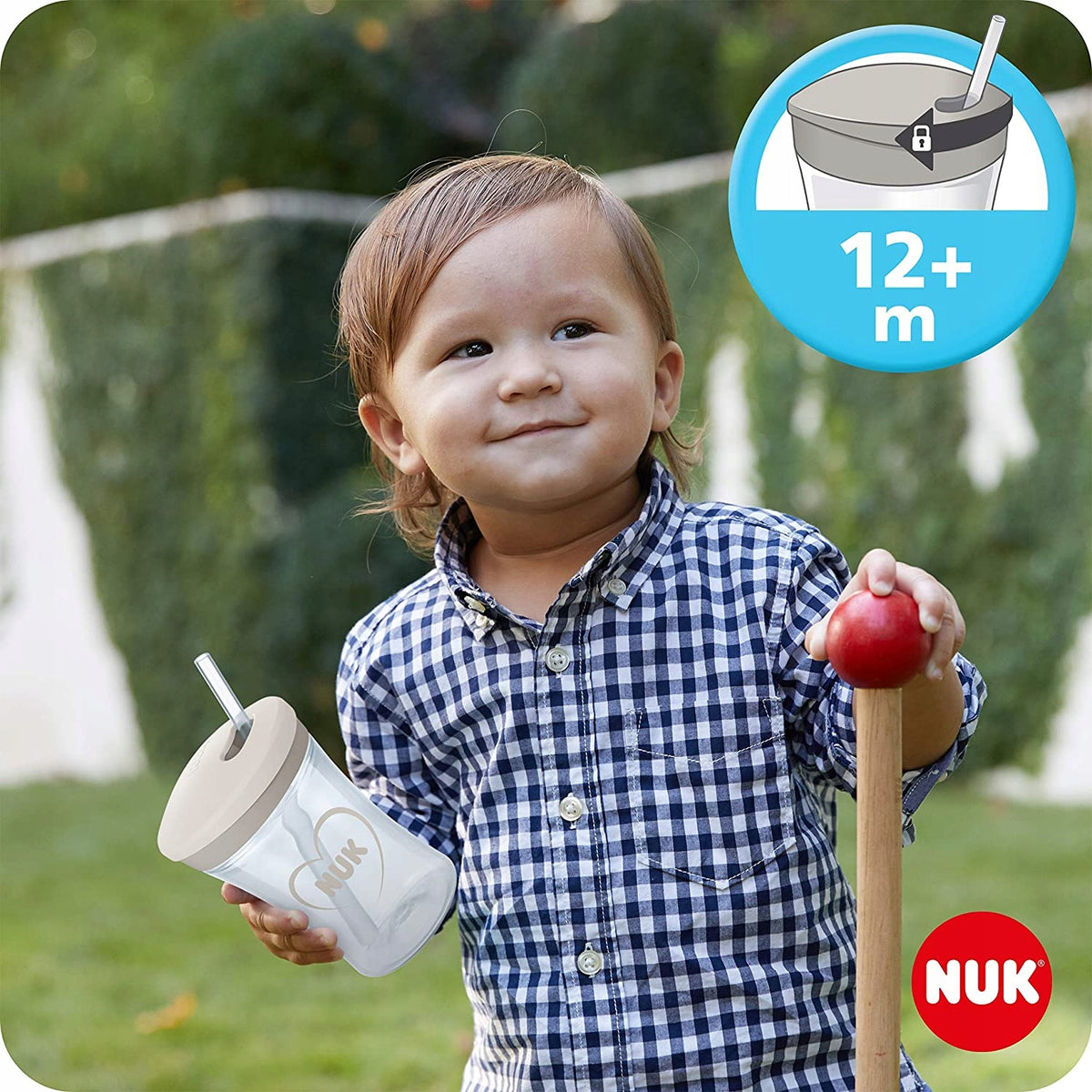 NUK zestaw do nauki picia kubek + 3 ustniki, kubek dla dziecka 12 m+ z ustnikiem Action Cup