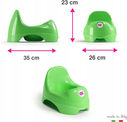 OKBABY nocnik 18 m+ miętowy, ergonomiczny nocnik dziecięcy 26 x 23 x 35 cm z osłoną przed rozpryskami