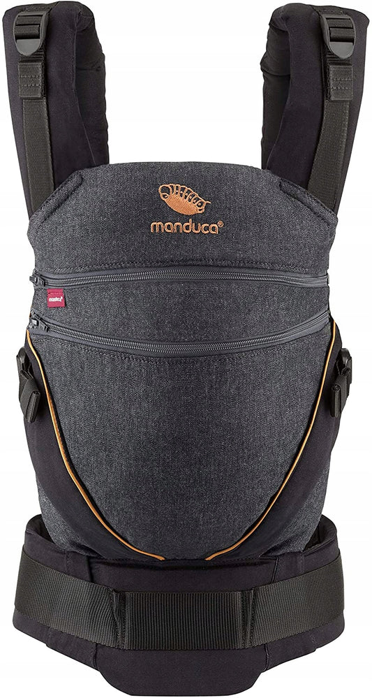 MANDUCA XT nosidełko klamrowe bawełna organiczna, nosidełko dla dzieci denim black/toffee