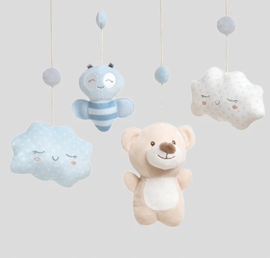 INTERBABY móvil para cuna con caja de música OSITOS y NUBES