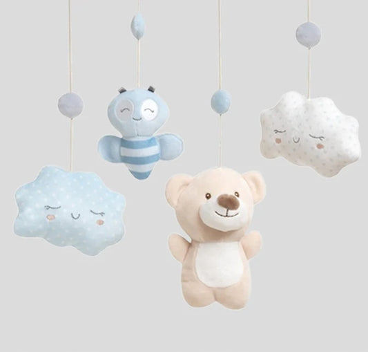 INTERBABY móvil para cuna con caja de música OSITOS y NUBES