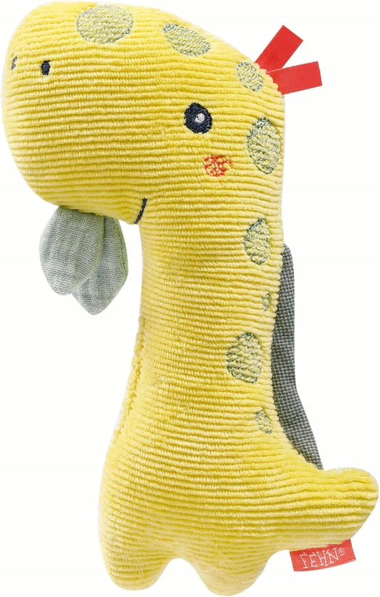 FEHN peluche con sonajero y silbato DINO 17,5 cm para bebés