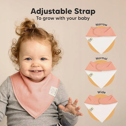 KEABABIES baberos bandana con broche 0-36 meses x8