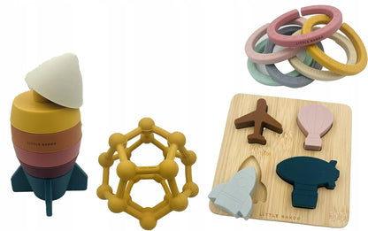 LITTLE NANOO set de juguetes sensoriales de silicona 18 unidades 6 m+