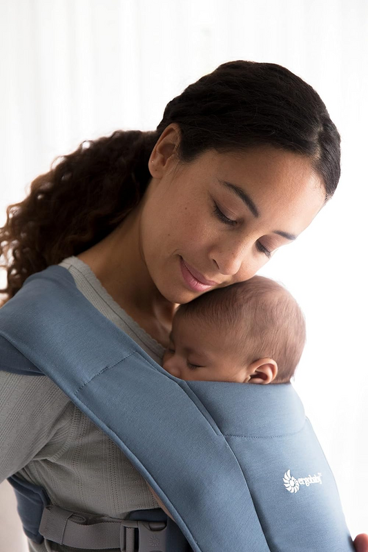 ERGOBABY EMBRACE nosidełko dla noworodków, niebieskie, ergonomiczne i miękkie, dla dziecka 3,2-11,3 kg