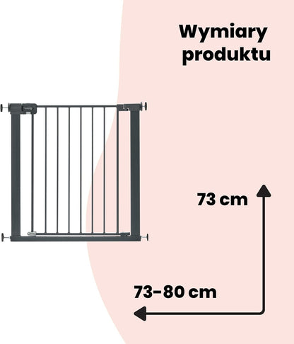 SAFETY 1ST SecureTech barrera de seguridad metálica para escaleras sin umbral 73-80cm