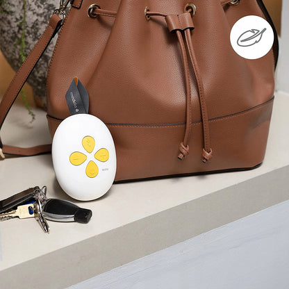 MEDELA SOLO laktator elektryczny 2-fazowy USB kompaktowy biało-żółty z akumulatorem i lejkiem PersonalFit Flex