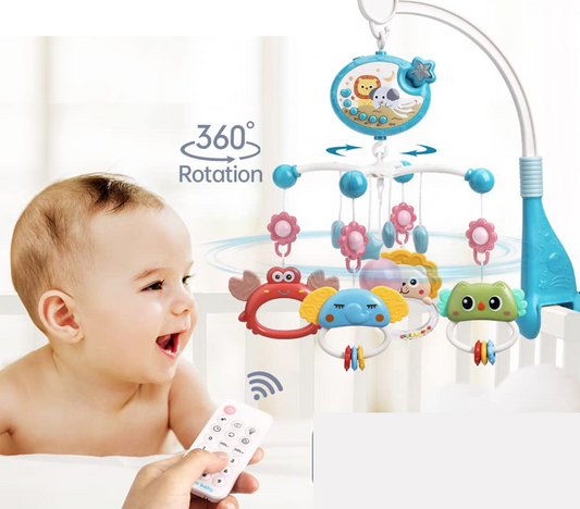 MINI TUDOU móvil para cuna con proyector y 150 canciones de cuna + mando a distancia IDIOMA INGLÉS