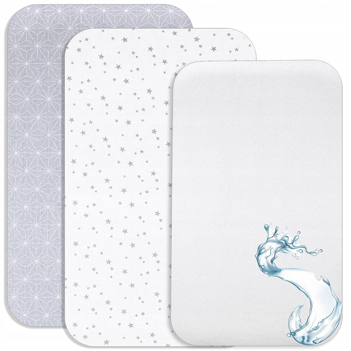 LOVELY HIPPO sábana para cuna 55x90 x2 con protector de colchón