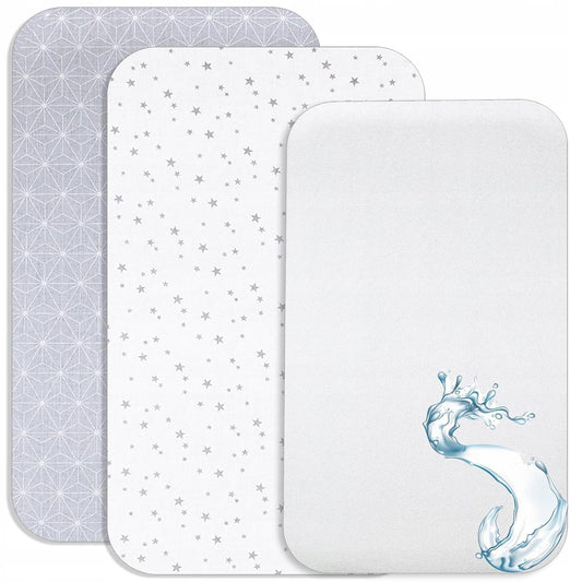 LOVELY HIPPO sábana para cuna 55x90 x2 con protector de colchón