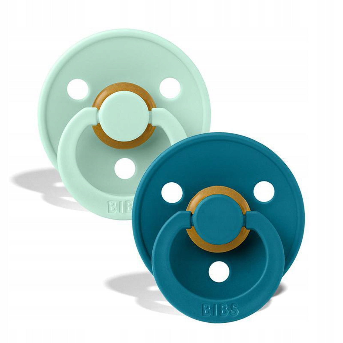 BIBS COLOUR smoczki uspokajające 2pack kauczuk 6msc+ w kolorach miętowym i niebieskim