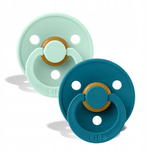 BIBS COLOUR smoczki uspokajające 2pack kauczuk 6msc+ w kolorach miętowym i niebieskim