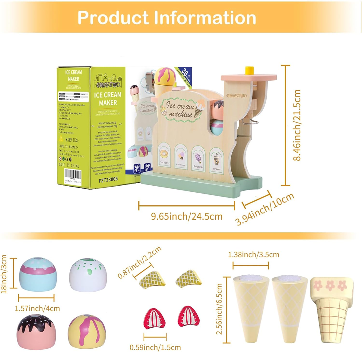 Set de máquina de helados de madera SMARTWO