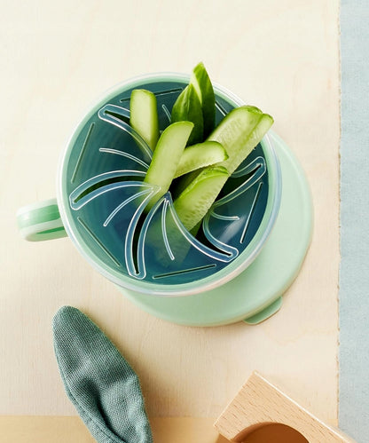 NIP Snackbox Eat Green 2en1 recipiente para aperitivos y vaso con tapa