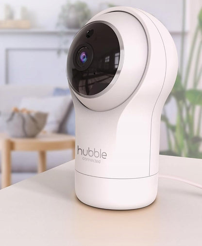 HUBBLE Nursery Pal Glow NIANIA ELEKTRONICZNA kamera Smart HD, biała kamera monitorująca baby z Wi-Fi