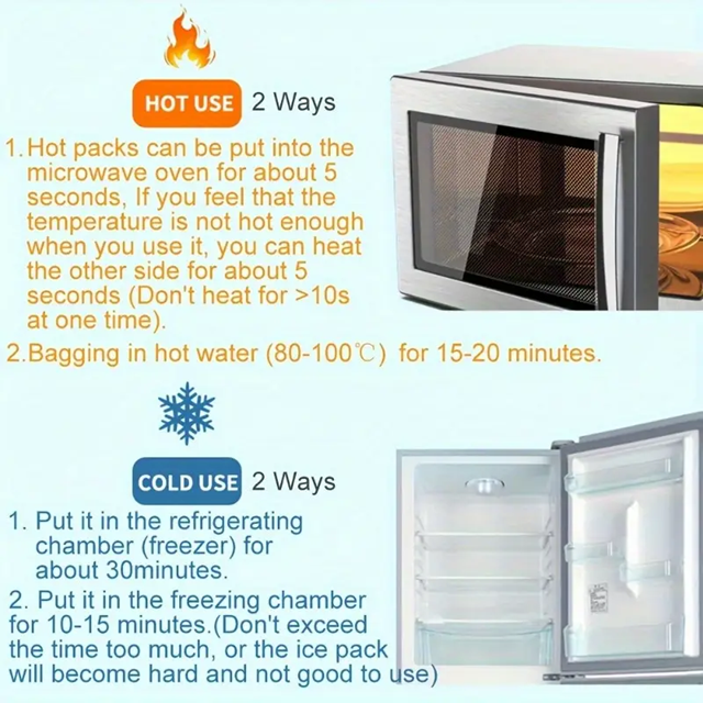 2 compresas de gel para el pecho CALOR FRÍO