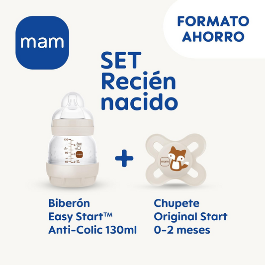 MAM Easy Start biberón anticólicos 130ml + chupete