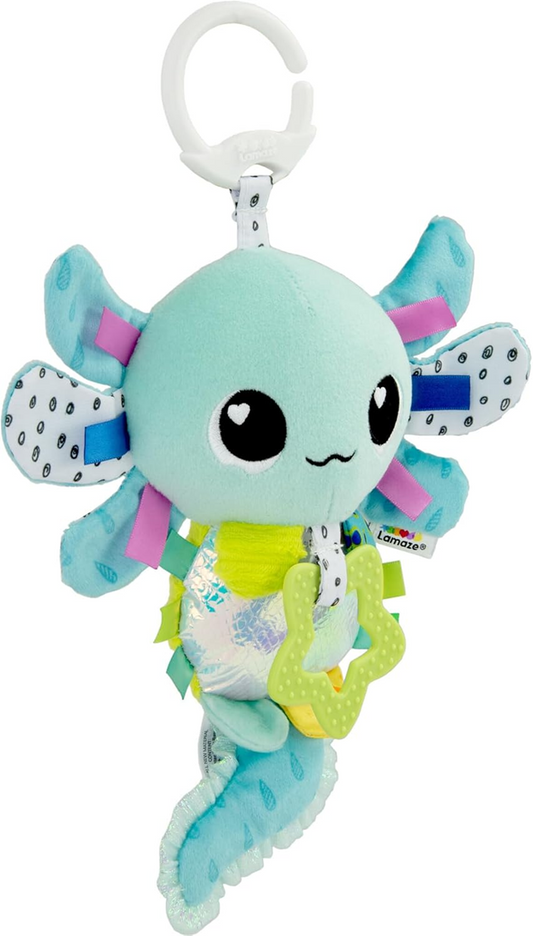 LAMAZE Alice Axolotl stroller, car seat, crib hanging toy