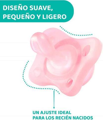 CHICCO PhysioForma smoczek x2 2-6m MINI SOFT, miękki i mały smoczek dla noworodków