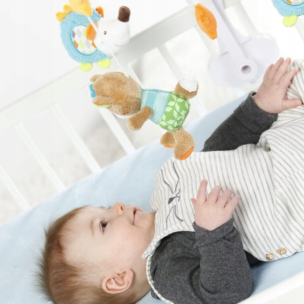 FEHN Śpiący Las KARUZELA do łóżeczka, kolorowa karuzela nad niemowlęciem, 0-5 m, 65 cm