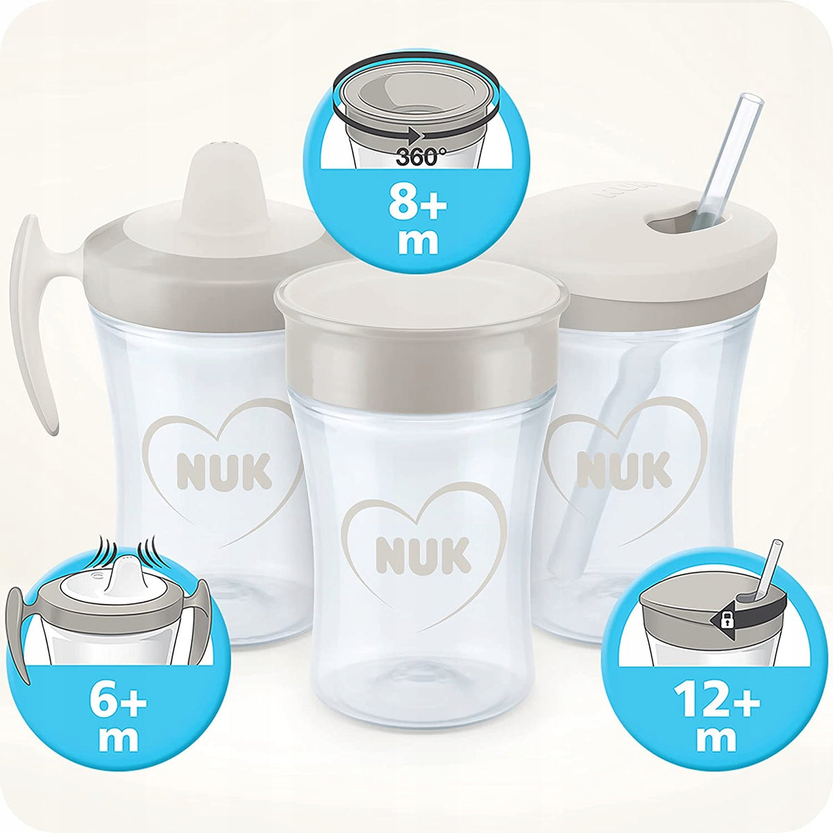 NUK Magic Cup KUBEK NIEKAPEK 230 ml ustnik 360 stopni, kubek dla dzieci 8m+