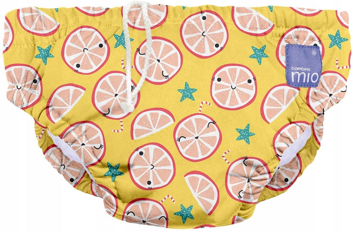BAMBINO MIO pielucha do pływania cytrusy 2 lata+, żółta pieluszka kąpielowa w cytrynowy wzór
