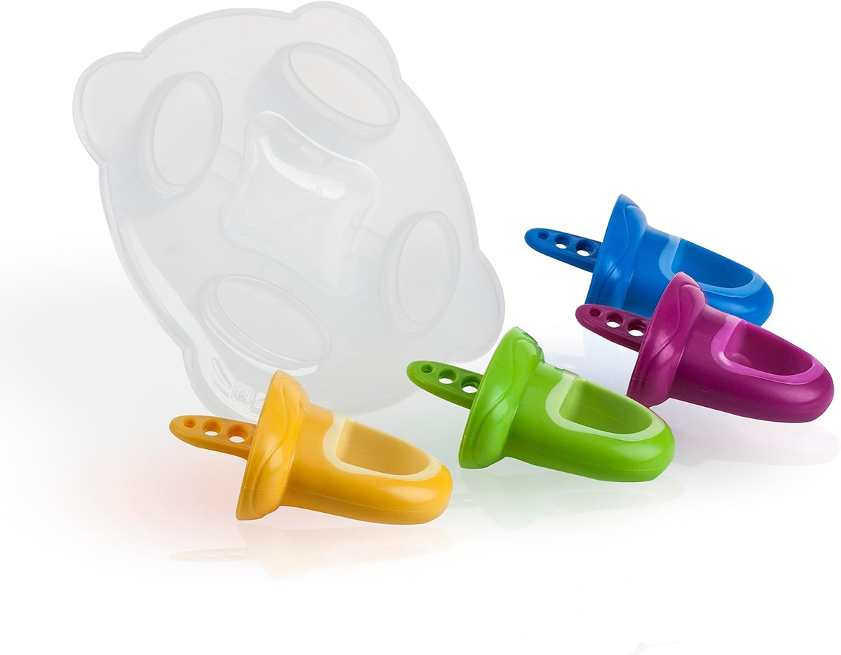 NUBY molde para polos con forma de chupete 4 unidades + bandeja para congelar