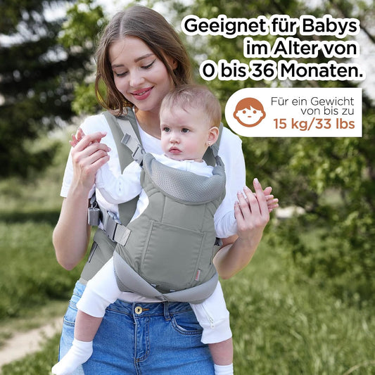 GAGAKU nosidło dla dziecka 4w1 4-36m maks 15kg, wygodne noszenie dziecka na świeżym powietrzu
