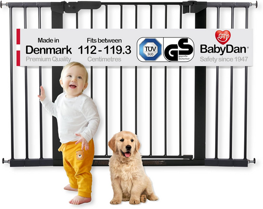 BABY DAN PREMIERE barrera de seguridad para escaleras, instalación sin taladrar, 112-119,3 cm