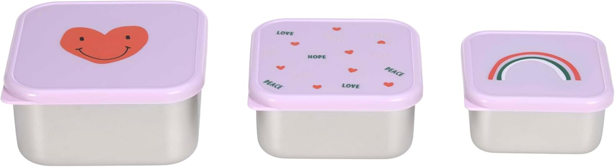 LASSIG Snackbox set de cajas de acero para snacks x3