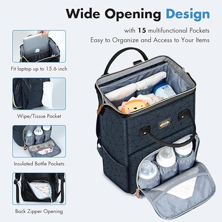 LEKEBABY mochila impermeable para pañales y accesorios