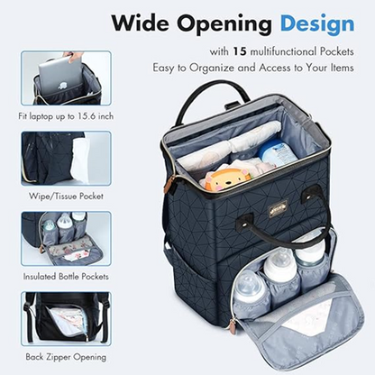 LEKEBABY mochila impermeable para pañales y accesorios