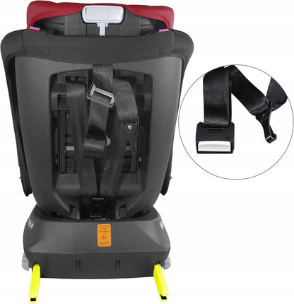 XOMAX S64 fotelik samochodowy obrót 360 gr 0/1/2/3 ISOFIX, czarny z czerwonym zagłówkiem