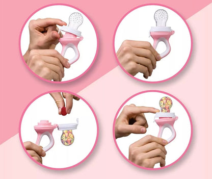 LUXIOR dispensador de chupete para frutas para niños de 3-12 meses 2 piezas 6 boquillas